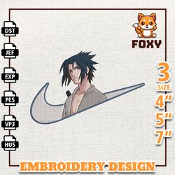 nike sasuke naruto embroidery design, nike anime embroidery design, best anime embroidery design, instant download