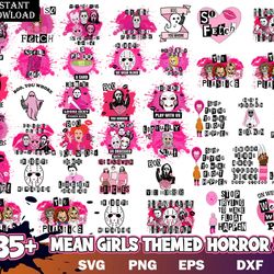 135 mean girl horror movie bundle, horror movie png bundle, mean girls horror, ghost face mean girl, digital download