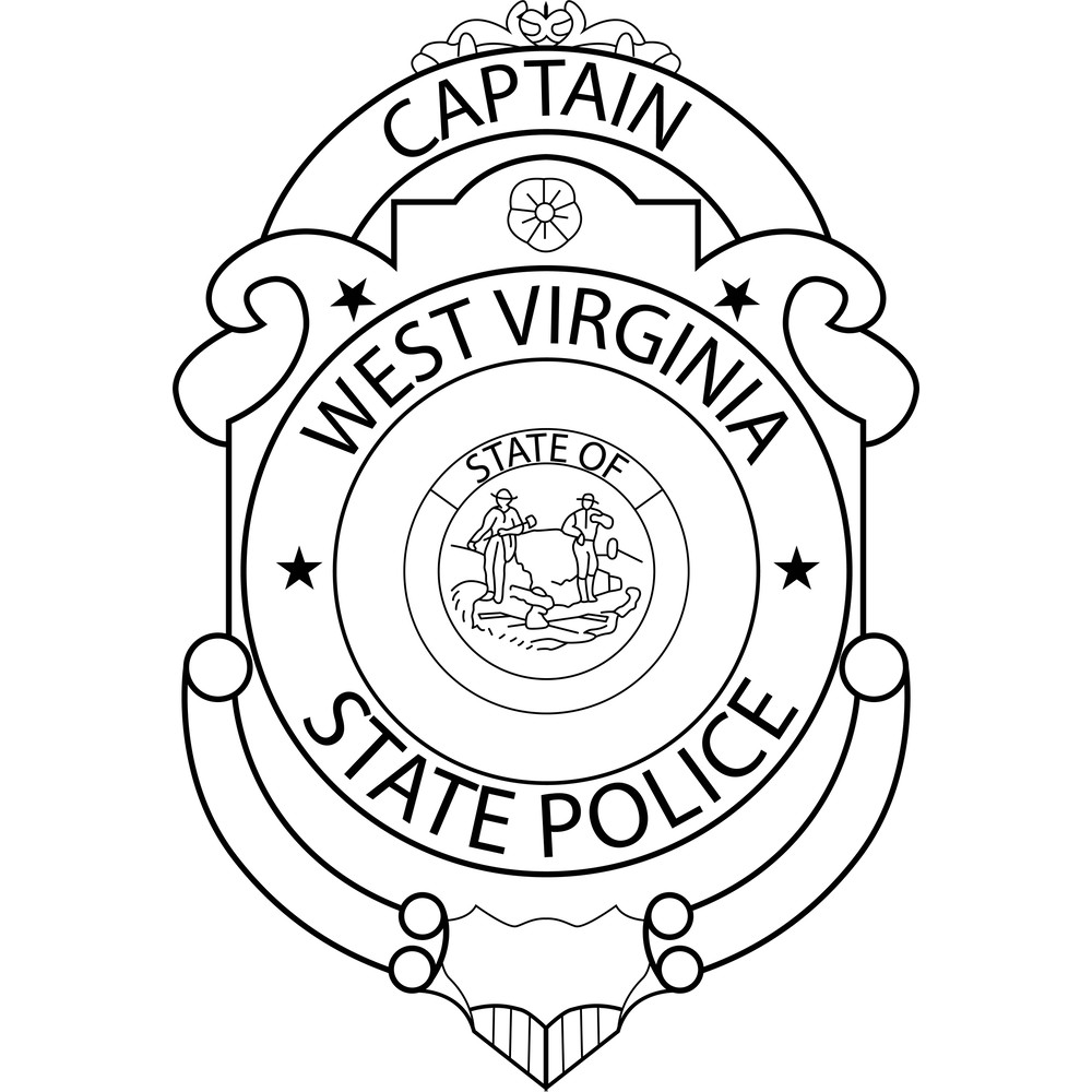 STATE POLICE CAPTAIN BADGE WEST VIRGINIA line art vector file.jpg