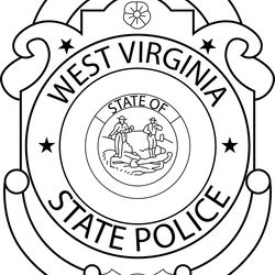 state police captain badge west virginia line art vector file black white vector outline or line art file