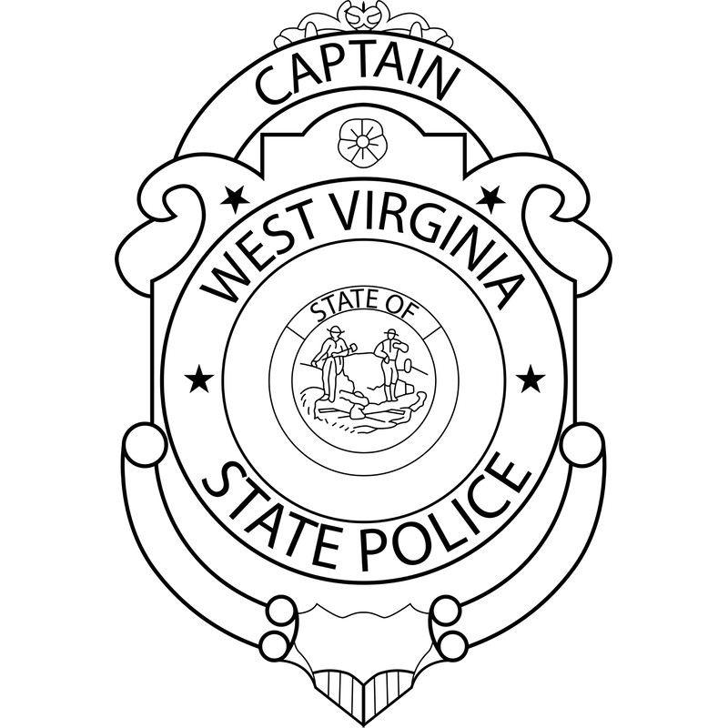 STATE POLICE CAPTAIN BADGE WEST VIRGINIA line art vector file.jpg