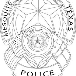 mesquite sergeant texas police badge line art vector file black white vector outline or line art file