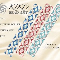 Royal tiles peyote bracelet pattern set Peyote Pattern for bracelet design pattern in PDF instant download