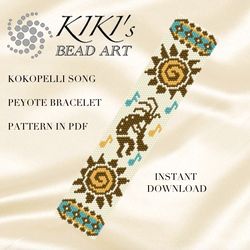 kokopelli song, native inspired peyote bracelet pattern peyote pattern in pdf instant download