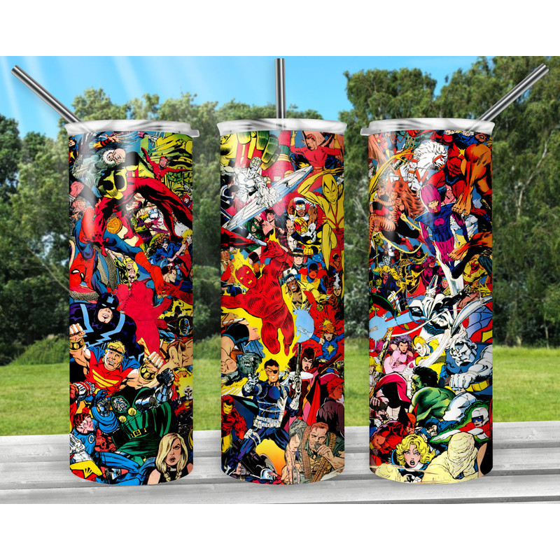Superhero 20oz Sublimation Tumbler Designs, Cartoon Straight Skinny Tumbler Wrap PNG, Sublimation Design PNG, Digital Download, PNG-8.jpg