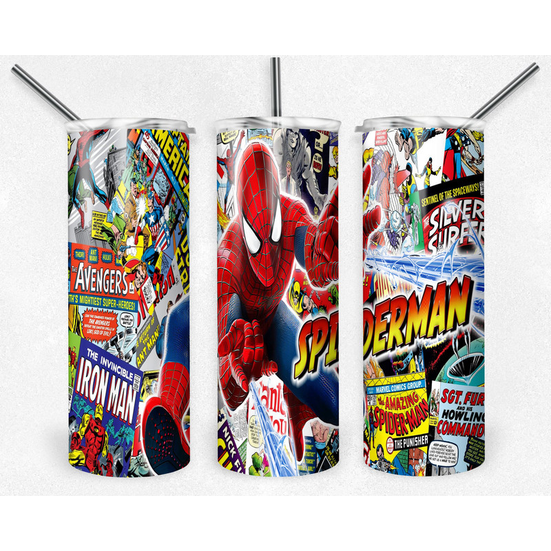 Superhero 20oz Sublimation Tumbler Designs, Cartoon Straight Skinny Tumbler Wrap PNG, Sublimation Design PNG, Digital Download, PNG-12.jpg
