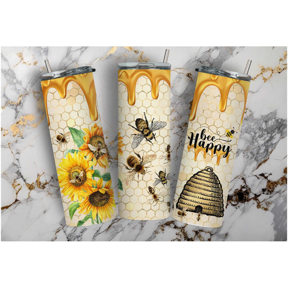 Bee Tumbler Sublimation Tumbler, Bee Tumbler Sublimation Skinny Tumbler, Bee Tumbler.png