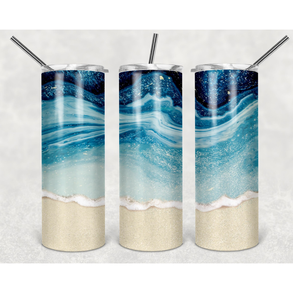 Beach tumbler, Beach Skinny Tumbler.png