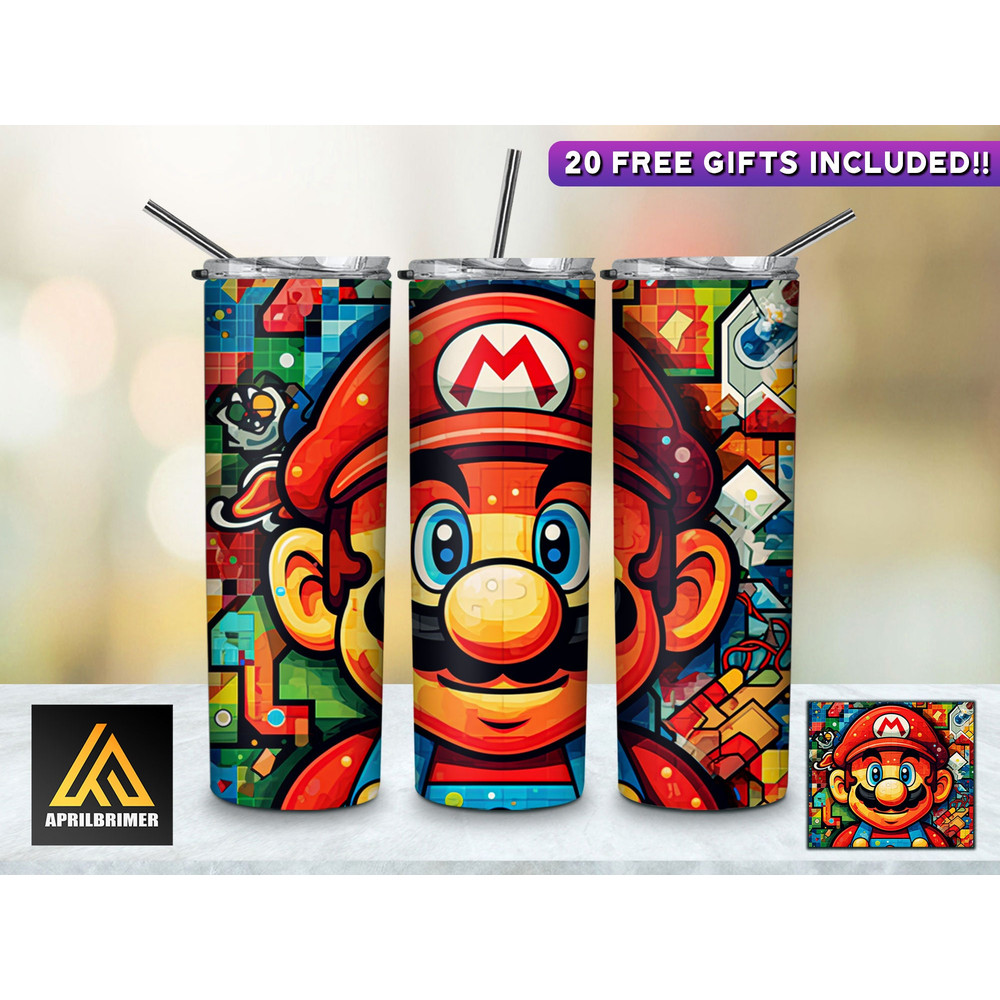 Game Characters 20 Oz Skinny Tumbler StraightTapered Wrap Png Sublimation Design, Gamer Tumbler PNG File Digital Download-3.jpg