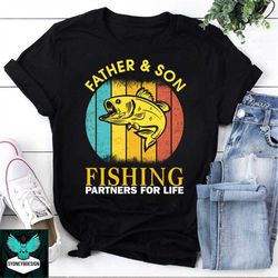 father and son fishing partners for life vintage t-shirt, fishing shirt, fishing lovers shirt, camping shirt, father's d