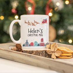 christmas mug, personalised, christmas gift, sant