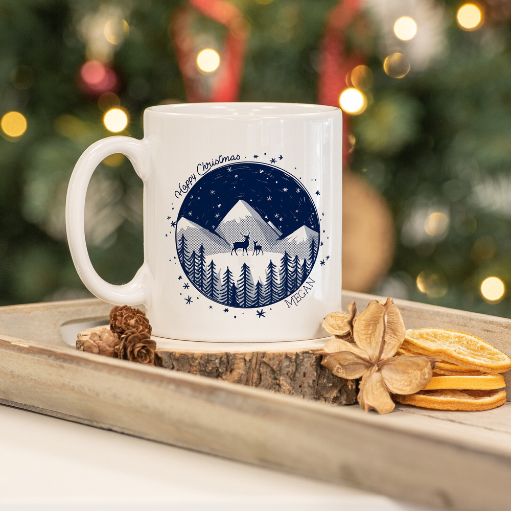 Christmas mug, Personalised, Christmas gift, Winter scene, Christmas mugs, winter mug, holiday mug, gifts for her, christmas gifts mg1t - 1.jpg