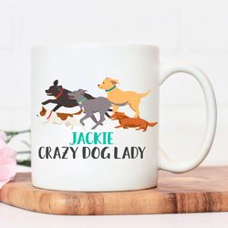 crazy dog lady mug, crazy dog lady, dog lover gif
