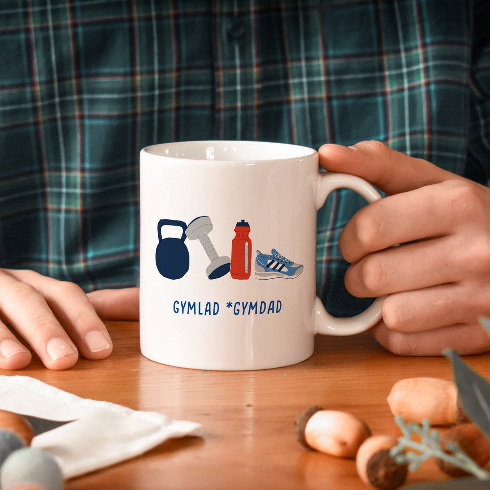 Gym lad gym dad mug illustrated birthday or fathers day mug fathers day gift for dad dad mug father's day mug father's day gift - 1.jpg