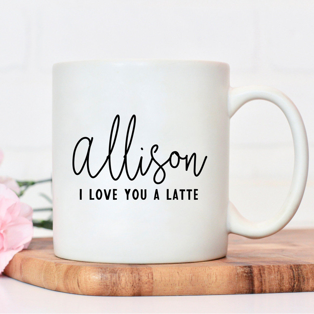 I love you a latte mug, coffee lover mug, coffee mug, latte mug, coffee gifts, personalised coffee mug, personalised coffee gift, MG1b - 1.jpg