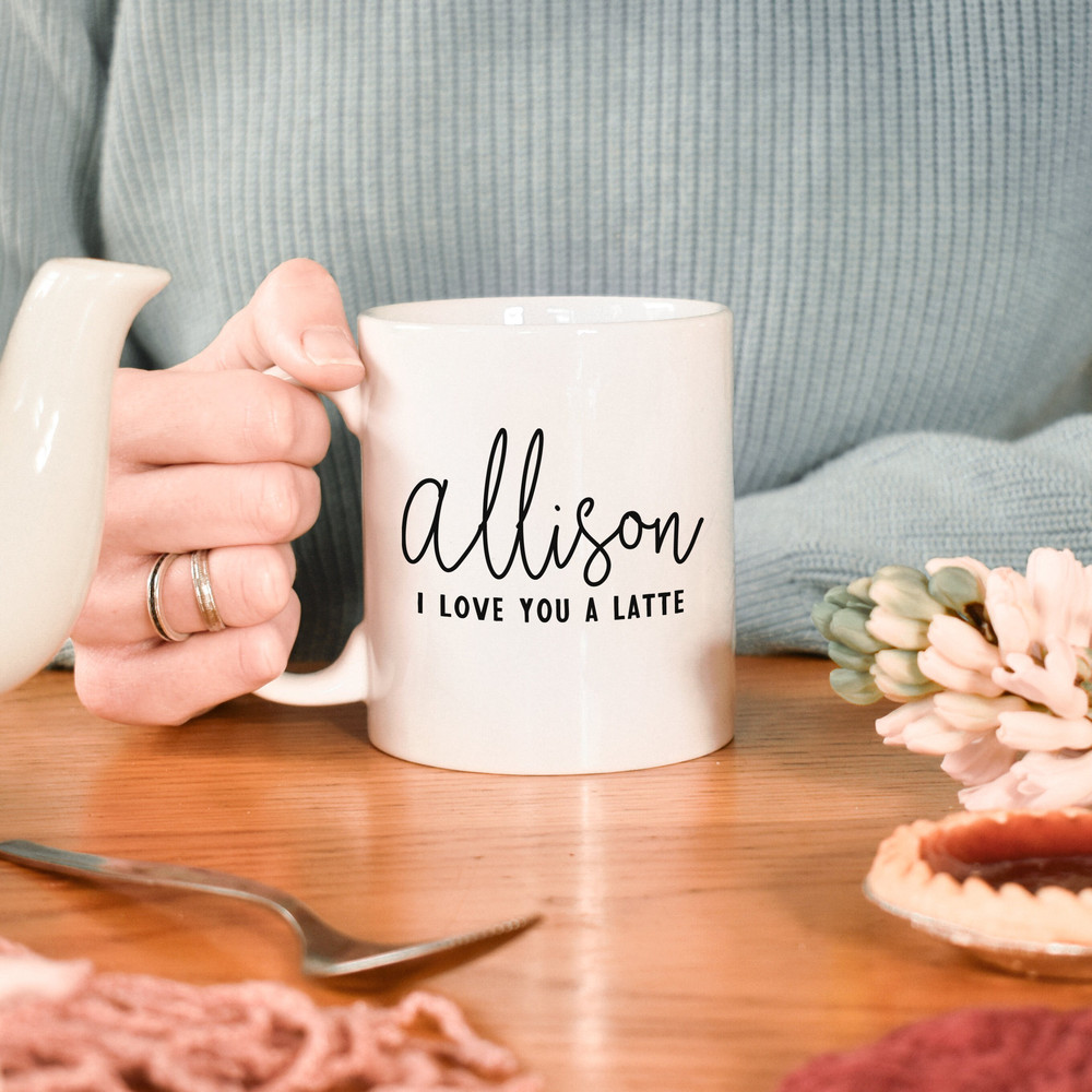 I love you a latte mug, coffee lover mug, coffee mug, latte mug, coffee gifts, personalised coffee mug, personalised coffee gift, MG1b - 3.jpg