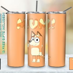 creative chaos bluey tumbler, bluey skinny tumbler, cartoon characters skinny tumbler