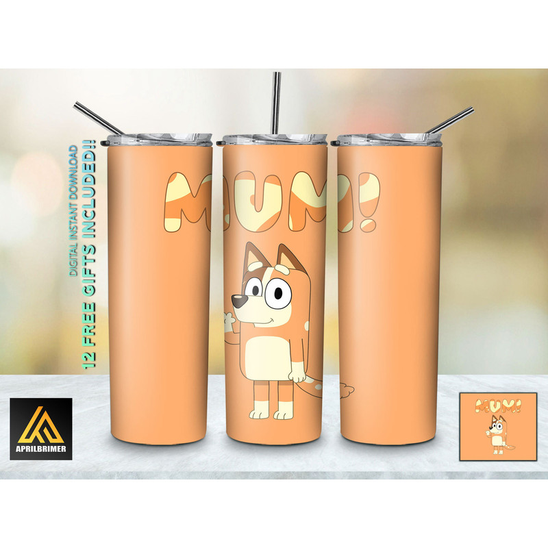 Creative Chaos Bluey tumbler, Bluey skinny tumbler, Cartoon Characters skinny tumbler.jpg