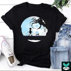 full moon coraline and cat vintage t-shirt, halloween shirt, coraline shirt, horror movie shirt, cartoon shirt, creepy a