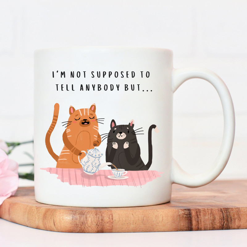I'm not supposed to tell anyone but mug, spill the tea, gossip, gift for her, best friend gift, funny gifts for her - 1.jpg