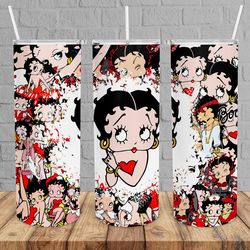 80s cartoon betty tumbler, betty boop tumbler, 80s cartoon betty skinny tumbler