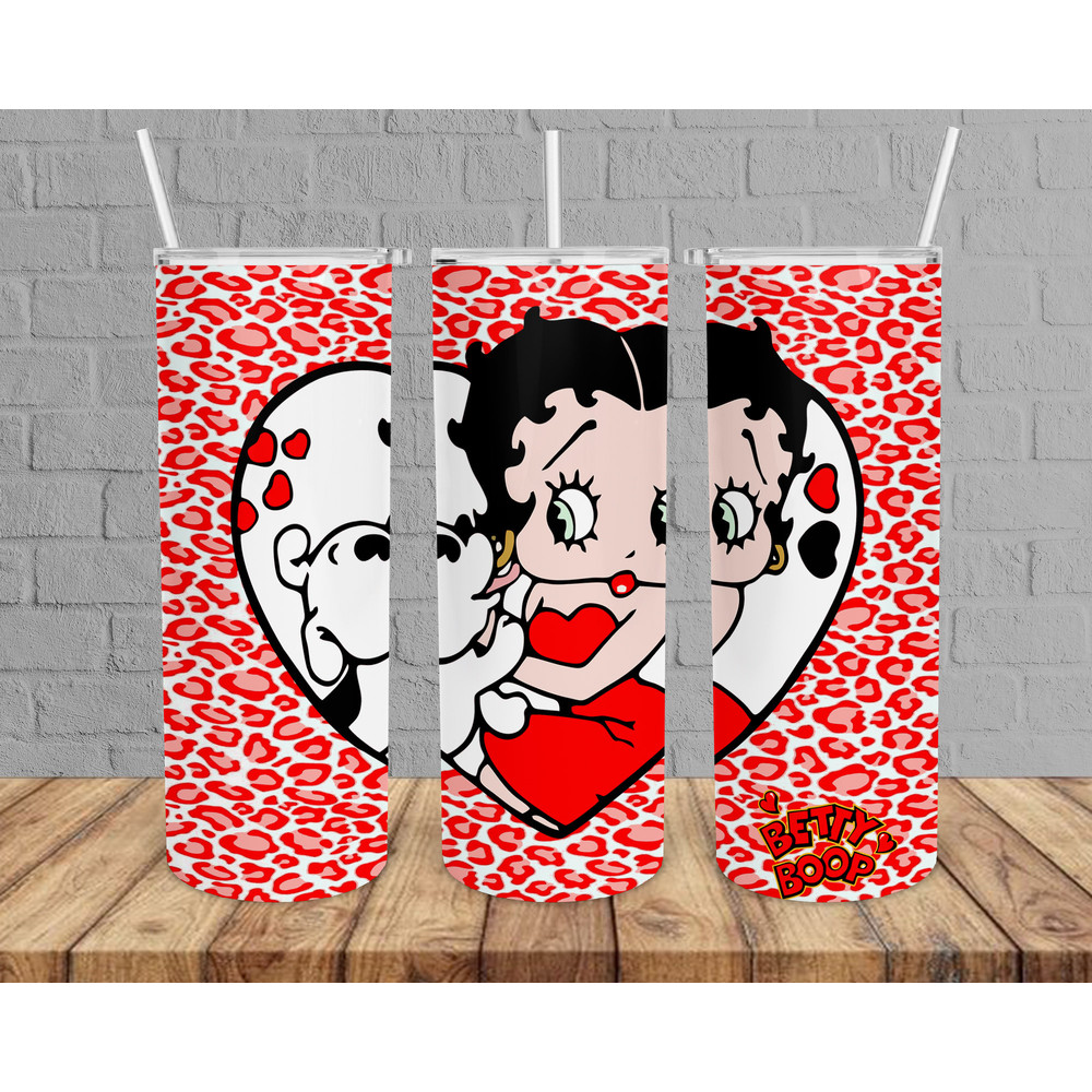 80s Cartoon Tumbler, Betty Boop Skinny Tumbler, Lovley Skinny Tumbler, 1980s Cartoons Tumbler.png