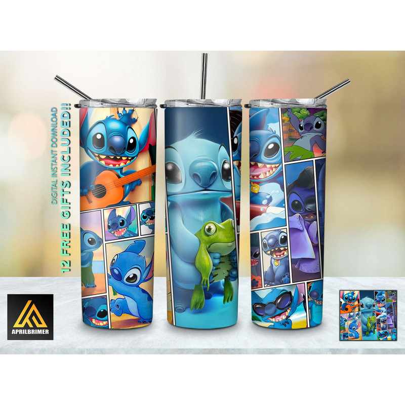 Hawaiian Hideout Lilo And Stitch Tumbler, Lilo And Stitch Skinny Tumbler, Cartoon Characters Skinny Tumbler.jpg