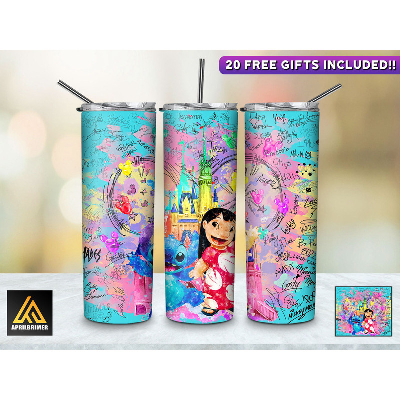 Ohana Adventures Lilo And Stitch Tumbler, Lilo And Stitch Skinny Tumbler, Cartoon Characters Skinny Tumbler.jpg