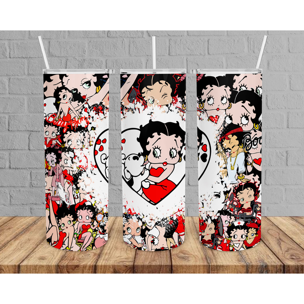 80s Cartoon Tumbler, Betty Boop Skinny Tumbler, Lovley Tumbler, 80s Animated Shows Tumbler.png