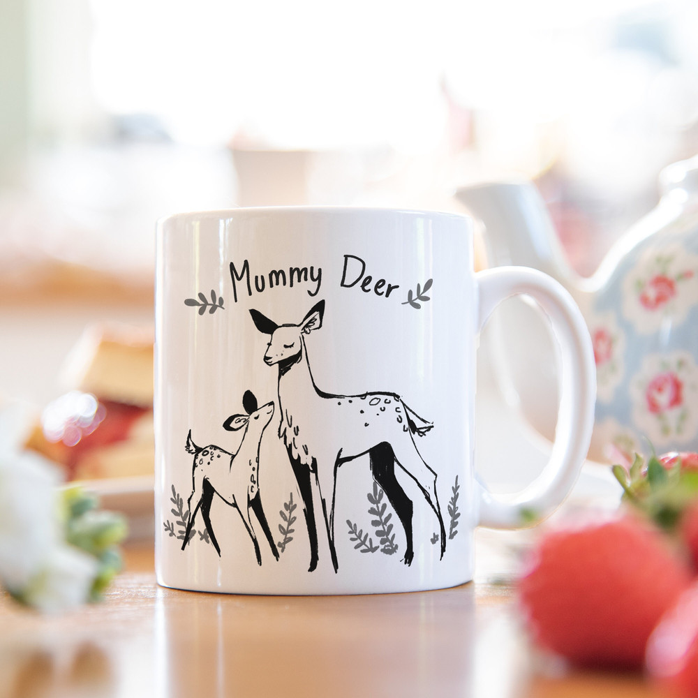Mummy Deer mug, mum mug, Gift for Mum, Baby shower gift, Baby Shower, Baby shower gifts, Mothers day gift, Mothers Day, mg001 - 1.jpg