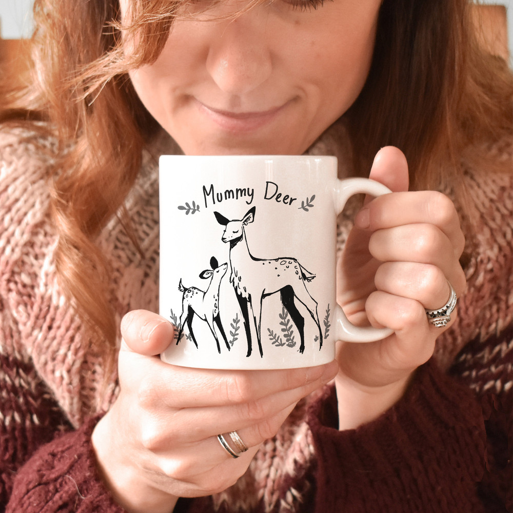 Mummy Deer mug, mum mug, Gift for Mum, Baby shower gift, Baby Shower, Baby shower gifts, Mothers day gift, Mothers Day, mg001 - 2.jpg