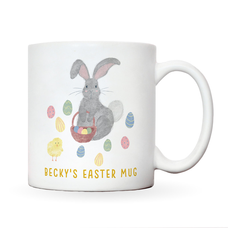 Personalised Easter mug gift Easter bunny mug Easter decor for basket cute hand drawn kids mug Easter cup bunny mug design - 4.jpg