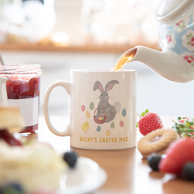 Personalised Easter mug gift Easter bunny mug Easter decor for basket cute hand drawn kids mug Easter cup bunny mug design - 8.jpg