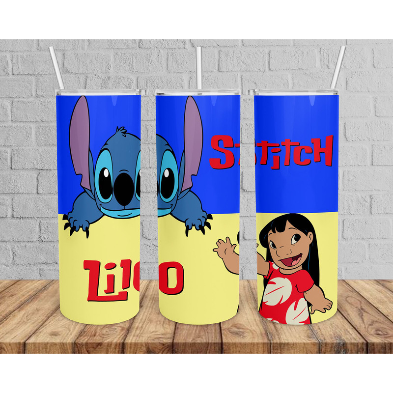 Lilo Stich Tumbler, Lilo Stich Skinny Tumbler, Stich Tumbler.png