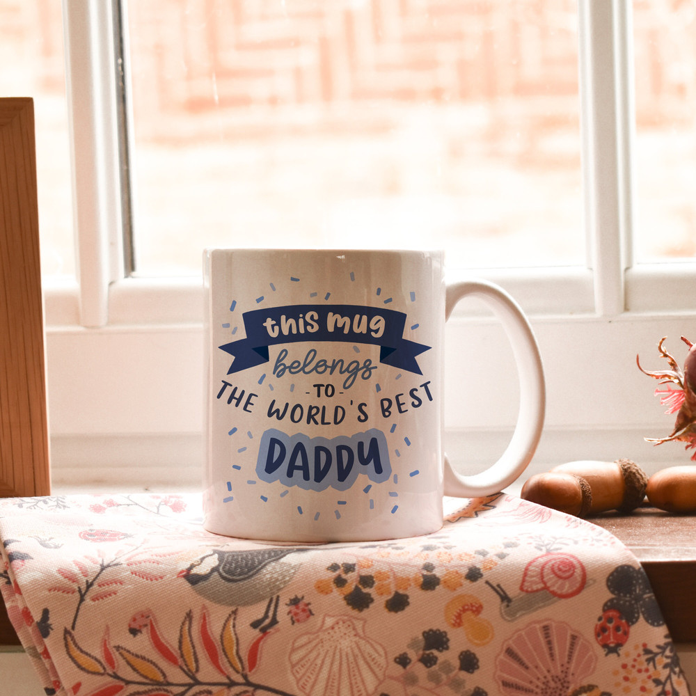 World's Best Daddy Mug, father gift, gift for him, fathers day, fathers day gift, daddy mug, birthday gift, best dad, blue mug, mg057 - 3.jpg