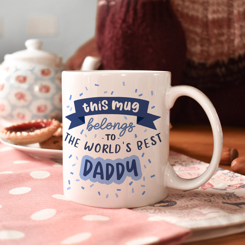World's Best Daddy Mug, father gift, gift for him, fathers day, fathers day gift, daddy mug, birthday gift, best dad, blue mug, mg057 - 4.jpg