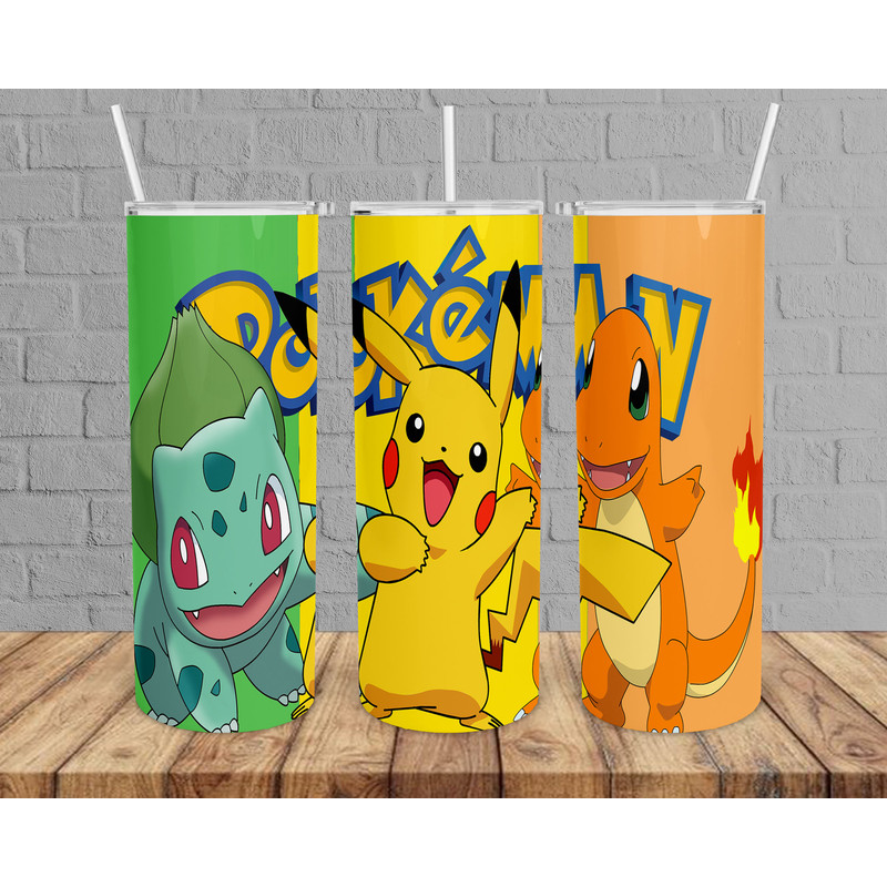 Pokemon Tumbler, Pokemon Skinny Tumbler, Pikachu Pokemon Tumbler.png