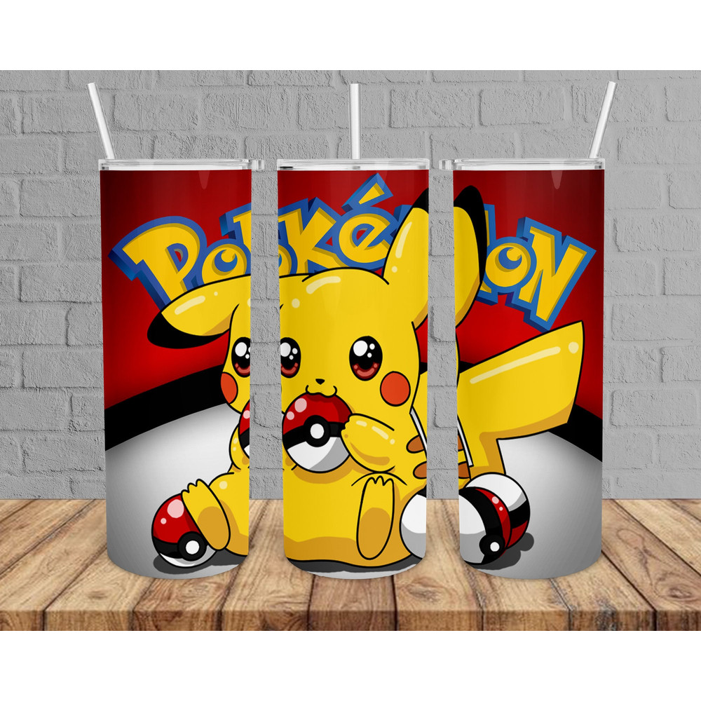 Pokemon Tumbler, Pokemon Skinny Tumbler, Pocket Monsters Tumbler.png