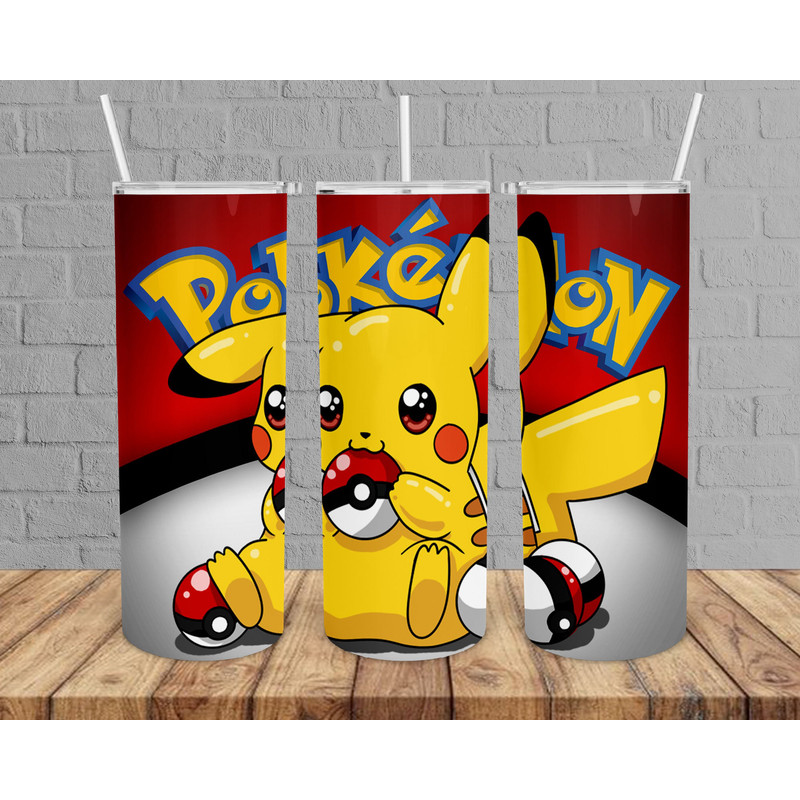 Pokemon Tumbler, Pokemon Skinny Tumbler, Pocket Monsters Tumbler.png
