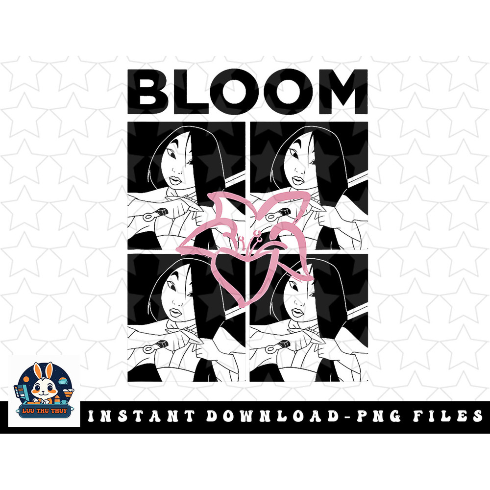Disney Mulan Mulan Black & White Box Up Bloom png, sublimation, digital download.jpg