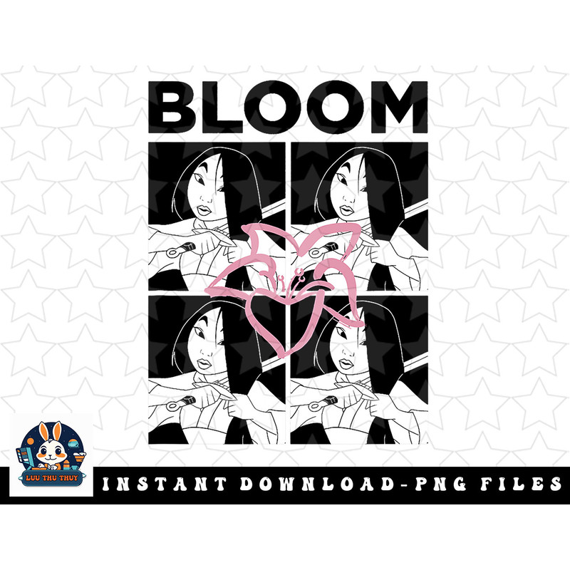 Disney Mulan Mulan Black & White Box Up Bloom png, sublimation, digital download.jpg