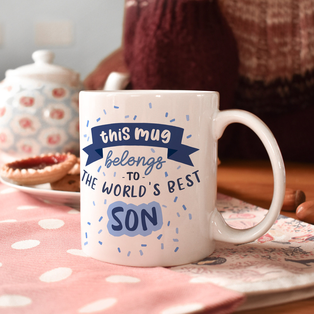 World's Best Son Mug, joke gift, gift for him, happy birthday son card, son gifts, son mug, birthday gift, best son, blue mug, mg064 - 4.jpg