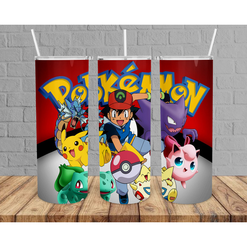 Pokemon Tumbler, Pokemon Skinny Tumbler, Pokemon Pikachu Tumbler.png