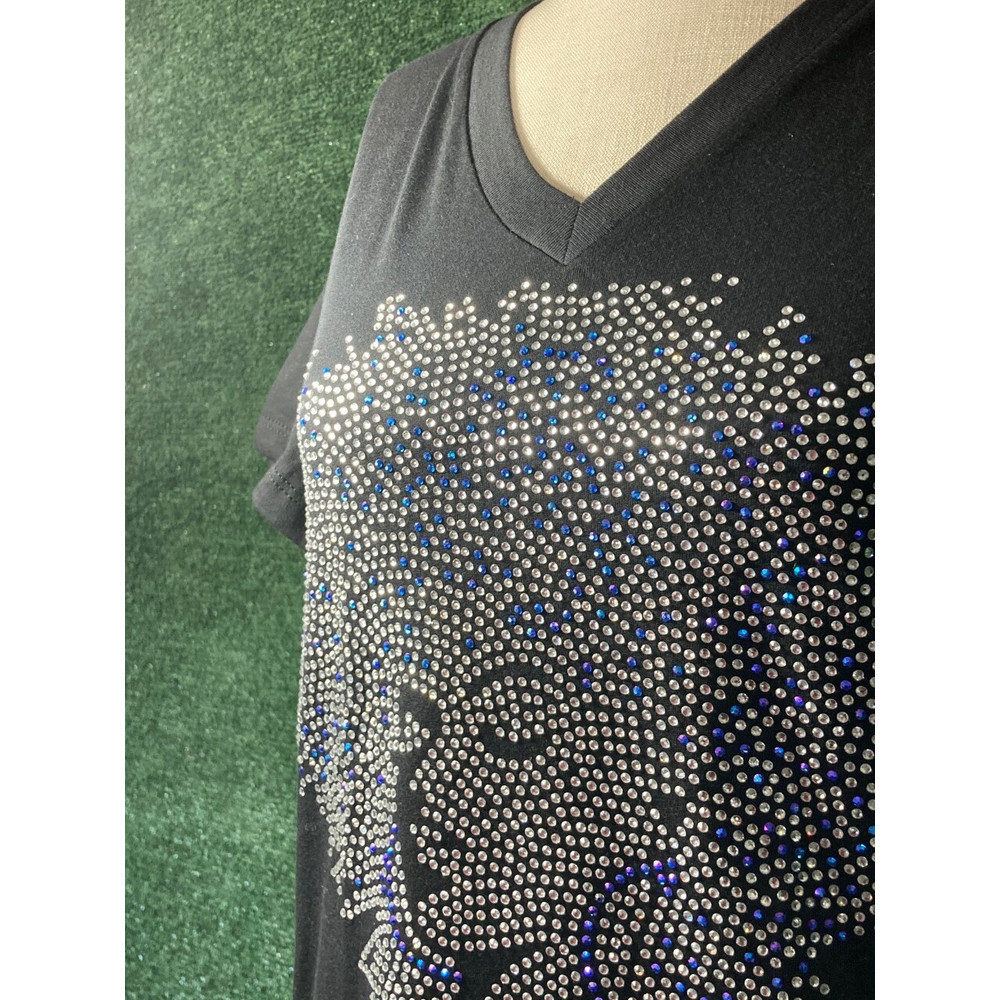 Afro lady Blue AB rhinestone shirt, rhinestone shirts, Bling shirt, Black History Month, black woman tshirt, bling tee - 3.jpg