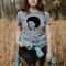 Afro Woman Art T-Shirt Black Woman Shirt, Afro Girl Shirt, Black Lady Shirt, Afro Women T-shirt, Black Woman T-shirt, Black Afro Woman Gift - 4.jpg