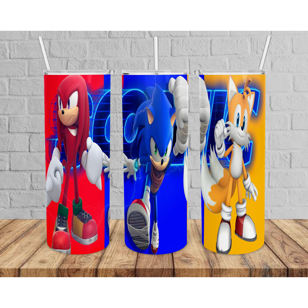 Sonic Tumbler, Sonic Skinny Tumbler, Hedgehog Sonic Tumbler.png