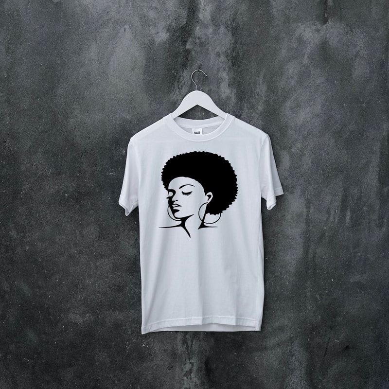 Afro Woman Art T-Shirt Black Woman Shirt, Afro Girl Shirt, Black Lady Shirt, Afro Women T-shirt, Black Woman T-shirt, Black Afro Woman Gift - 5.jpg