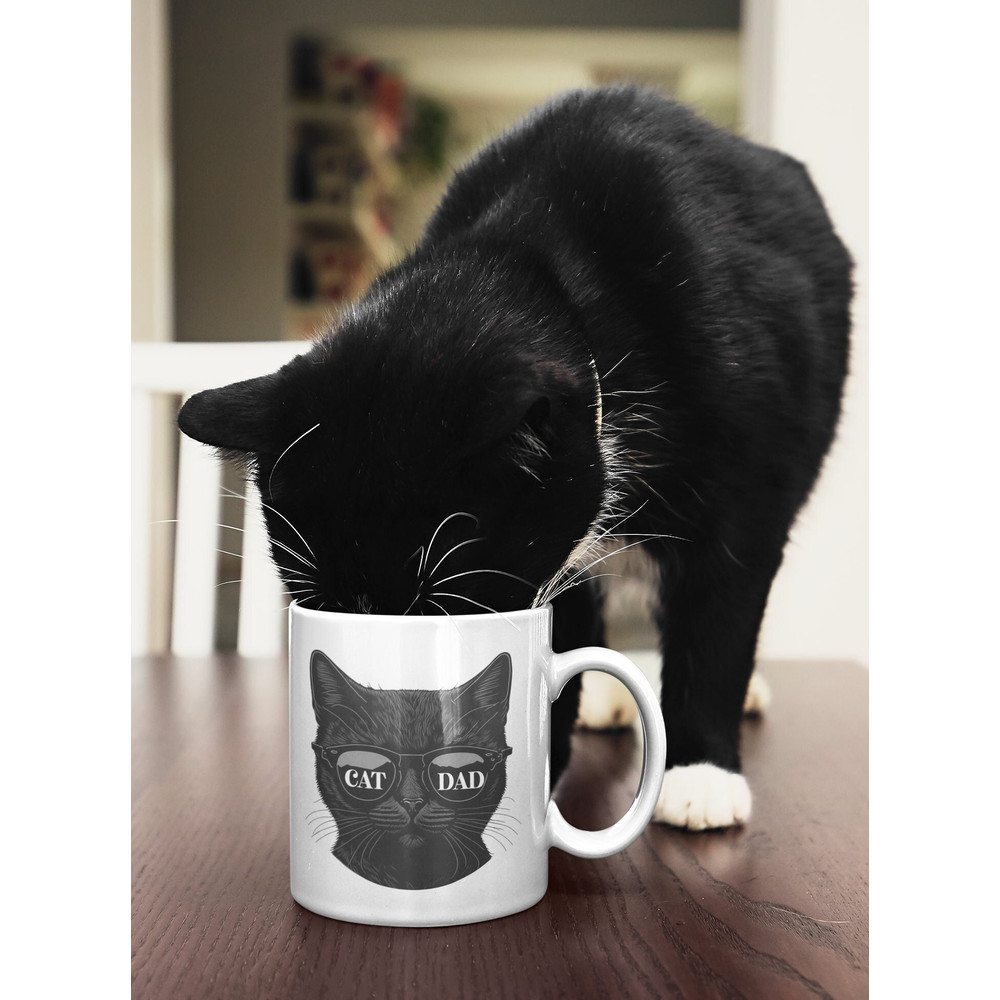 Cat Dad Mug, Cat Dad Coffee Mug, Cat Dad Gift, Fathers Day, Best Cat Dad Ever, cat themed gifts, ceramic mug, Cat mug, gift for dad - 2.jpg