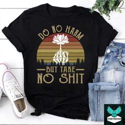 do no harm but take no shit vintage t-shirt, namaste shirt, meditation shirt, yoga shirt, hippie shirt, middle finger fl