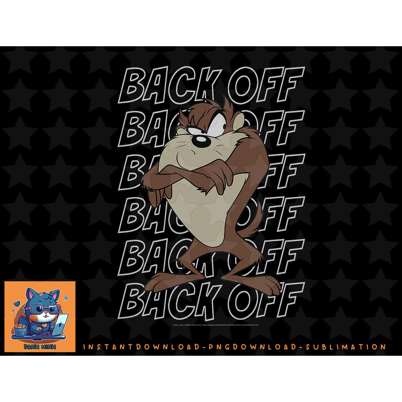 Looney Tunes Taz Back Off Portrait png, sublimation, digital download.jpg